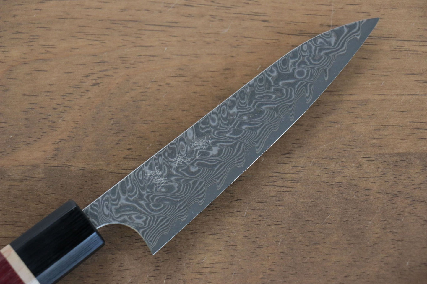 Thương hiệu Yoshimi Kato R2/SG2 Thép Damascus Dao nhỏ đa năng Petty dao Nhật 120mm gỗ Tim TímChuôi dao