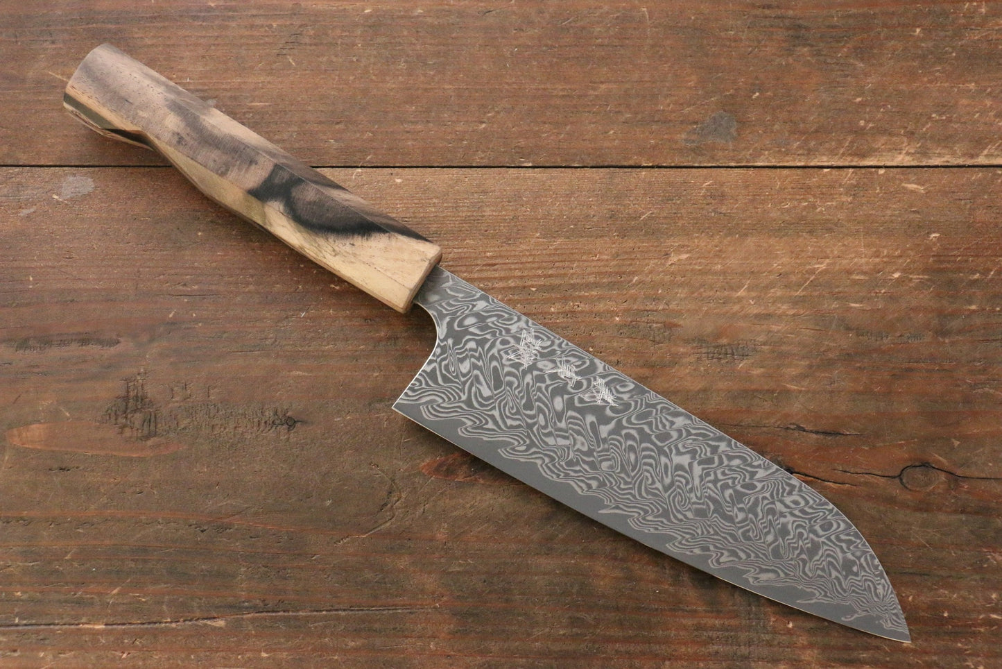 Thương hiệu Yoshimi Kato R2/SG2 Thép Damascus Dao đa năng Santoku dao Nhật 165mm gỗ cây Hồng đenChuôi dao