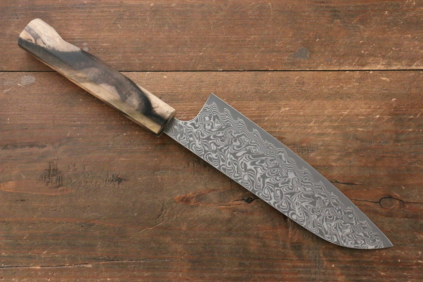 Thương hiệu Yoshimi Kato R2/SG2 Thép Damascus Dao đa năng Santoku dao Nhật 165mm gỗ cây Hồng đenChuôi dao