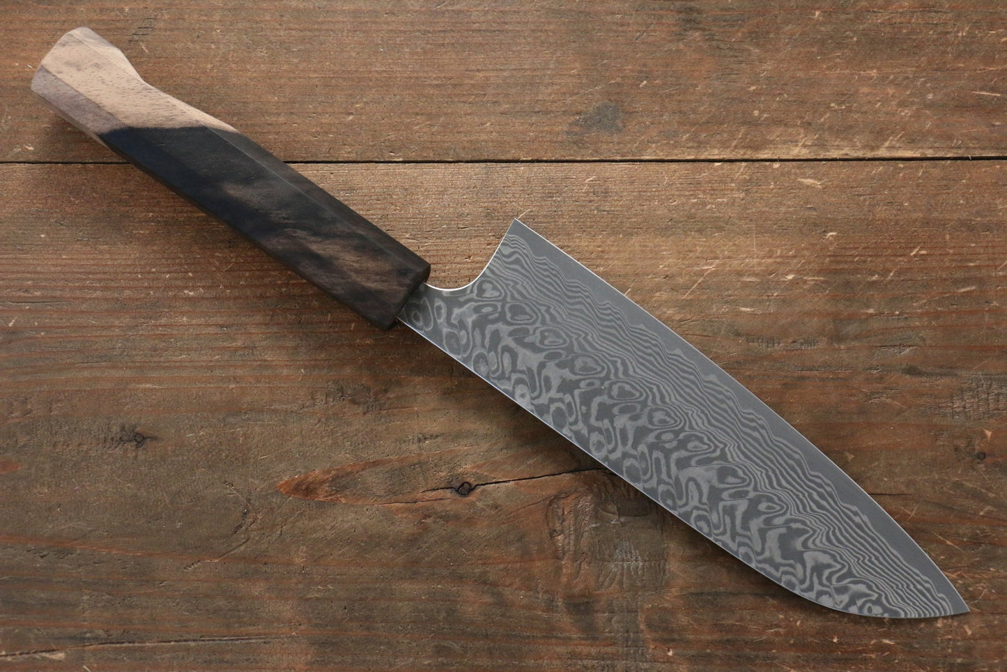 Thương hiệu Yoshimi Kato R2/SG2 Thép Damascus Dao đa năng Santoku dao Nhật 165mm gỗ cây Hồng đenChuôi dao