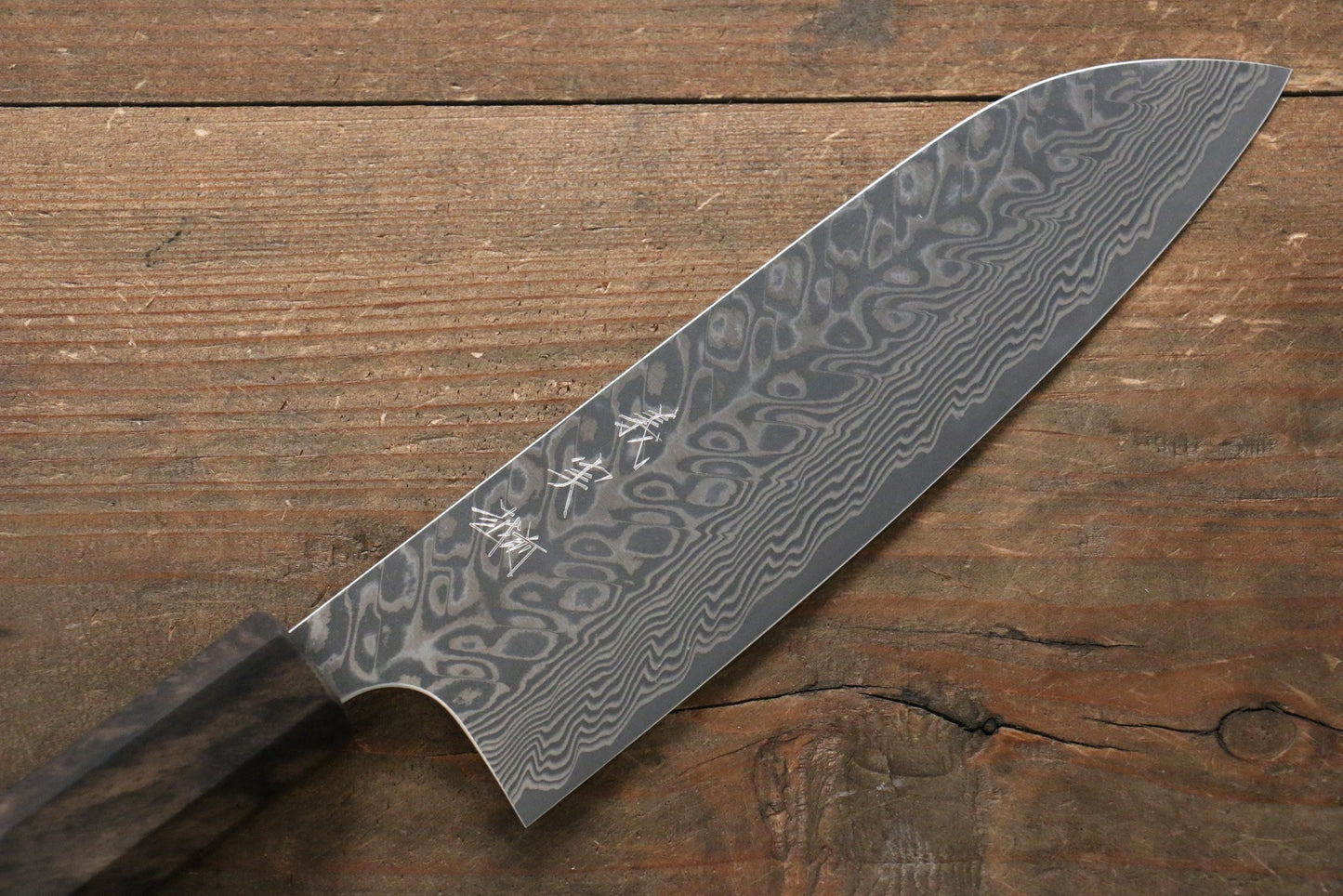 Thương hiệu Yoshimi Kato R2/SG2 Thép Damascus Dao đa năng Santoku dao Nhật 165mm gỗ cây Hồng đenChuôi dao