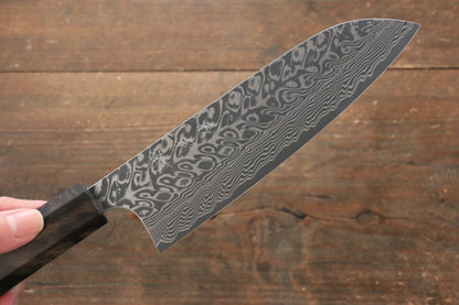 Thương hiệu Yoshimi Kato R2/SG2 Thép Damascus Dao đa năng Santoku dao Nhật 165mm gỗ cây Hồng đenChuôi dao