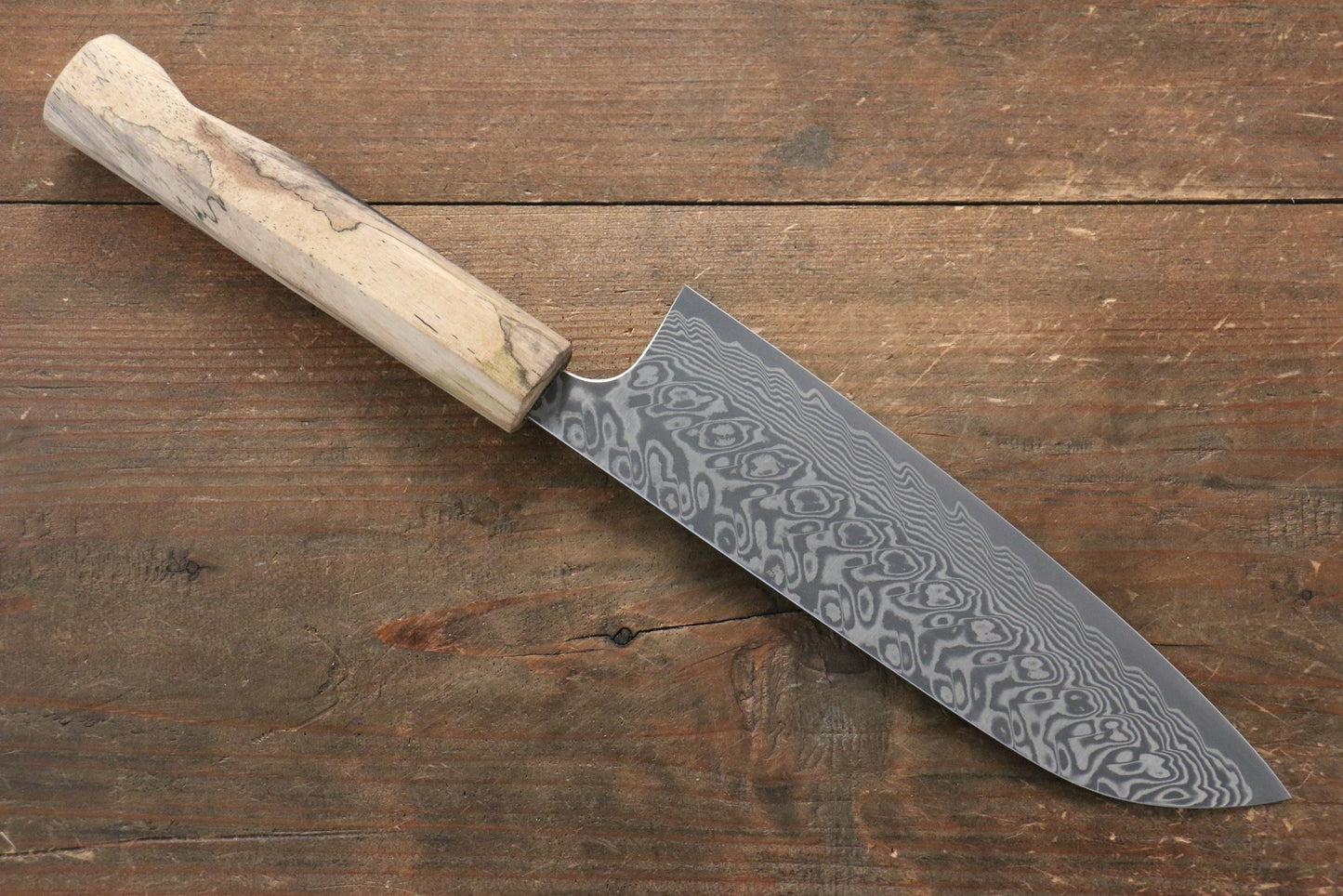 Thương hiệu Yoshimi Kato R2/SG2 Thép Damascus Dao đa năng Santoku dao Nhật 165mm gỗ cây Hồng đenChuôi dao