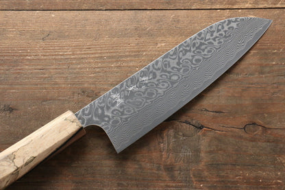 Thương hiệu Yoshimi Kato R2/SG2 Thép Damascus Dao đa năng Santoku dao Nhật 165mm gỗ cây Hồng đenChuôi dao