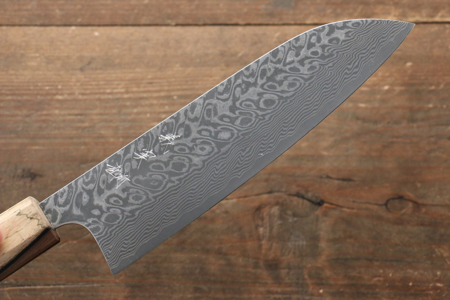 Thương hiệu Yoshimi Kato R2/SG2 Thép Damascus Dao đa năng Santoku dao Nhật 165mm gỗ cây Hồng đenChuôi dao