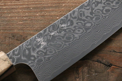 Thương hiệu Yoshimi Kato R2/SG2 Thép Damascus Dao đa năng Santoku dao Nhật 165mm gỗ cây Hồng đenChuôi dao