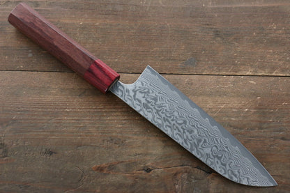 Thương hiệu Yoshimi Kato R2/SG2 Thép Damascus Dao đa năng Santoku dao Nhật 170mm gỗ Honduras đỏChuôi dao