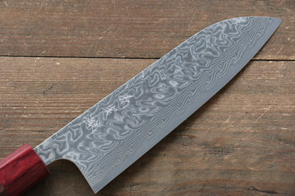 Thương hiệu Yoshimi Kato R2/SG2 Thép Damascus Dao đa năng Santoku dao Nhật 170mm gỗ Honduras đỏChuôi dao