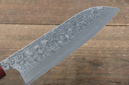 Thương hiệu Yoshimi Kato R2/SG2 Thép Damascus Dao đa năng Santoku dao Nhật 170mm gỗ Honduras đỏChuôi dao