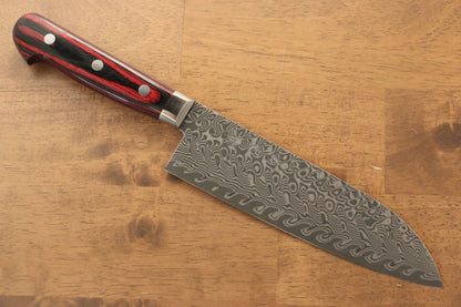 Thương hiệu Yoshimi Kato R2/SG2 Thép Damascus Dao đa năng Santoku dao Nhật 180mm gỗ ép đỏ đenChuôi dao