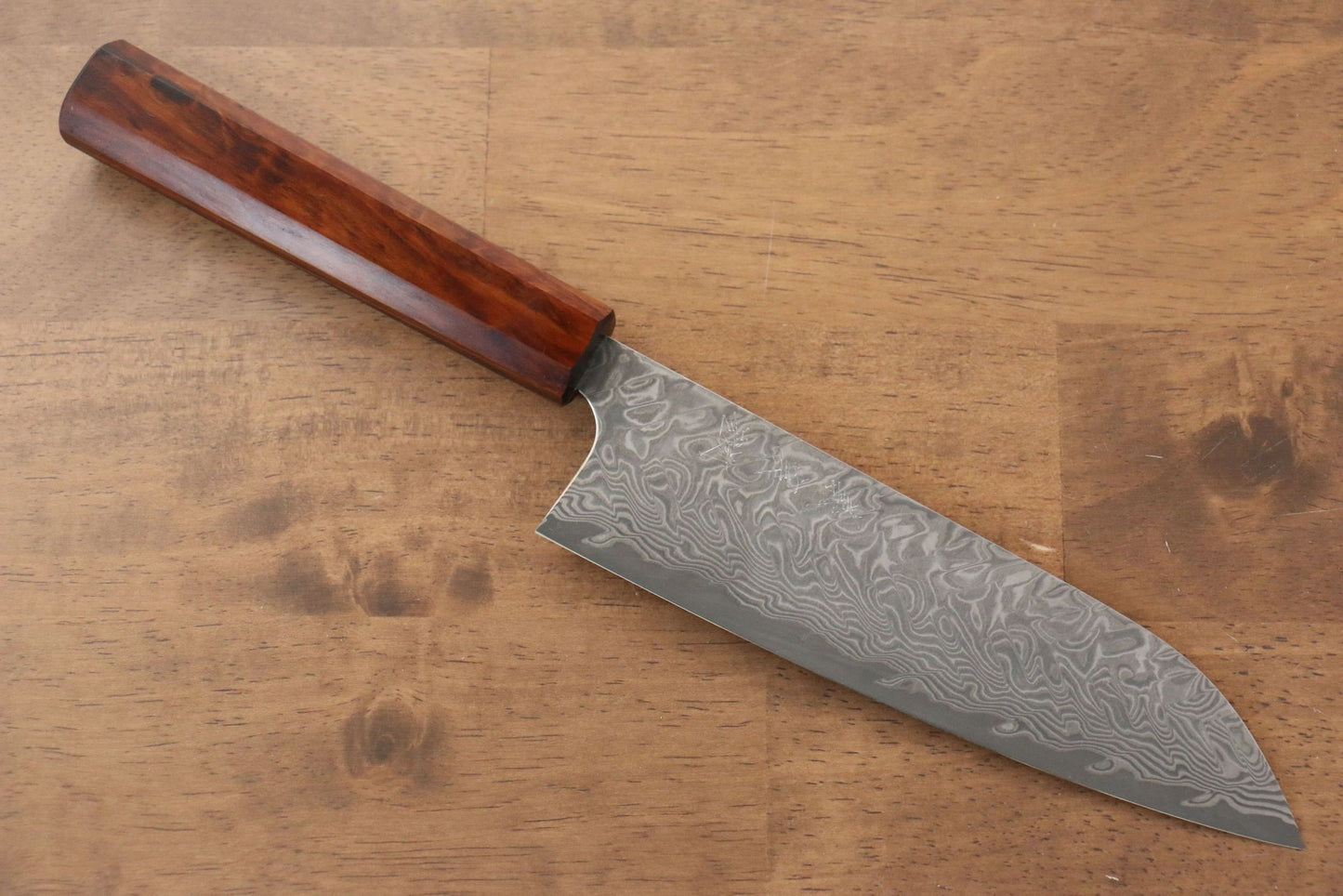 Thương hiệu Yoshimi Kato R2/SG2 Thép Damascus Dao đa năng Santoku dao Nhật 180mm sơn mài vân gỗ Tuyết TùngChuôi dao