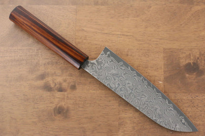 Thương hiệu Yoshimi Kato R2/SG2 Thép Damascus Dao đa năng Santoku dao Nhật 180mm sơn mài vân gỗ Tuyết TùngChuôi dao