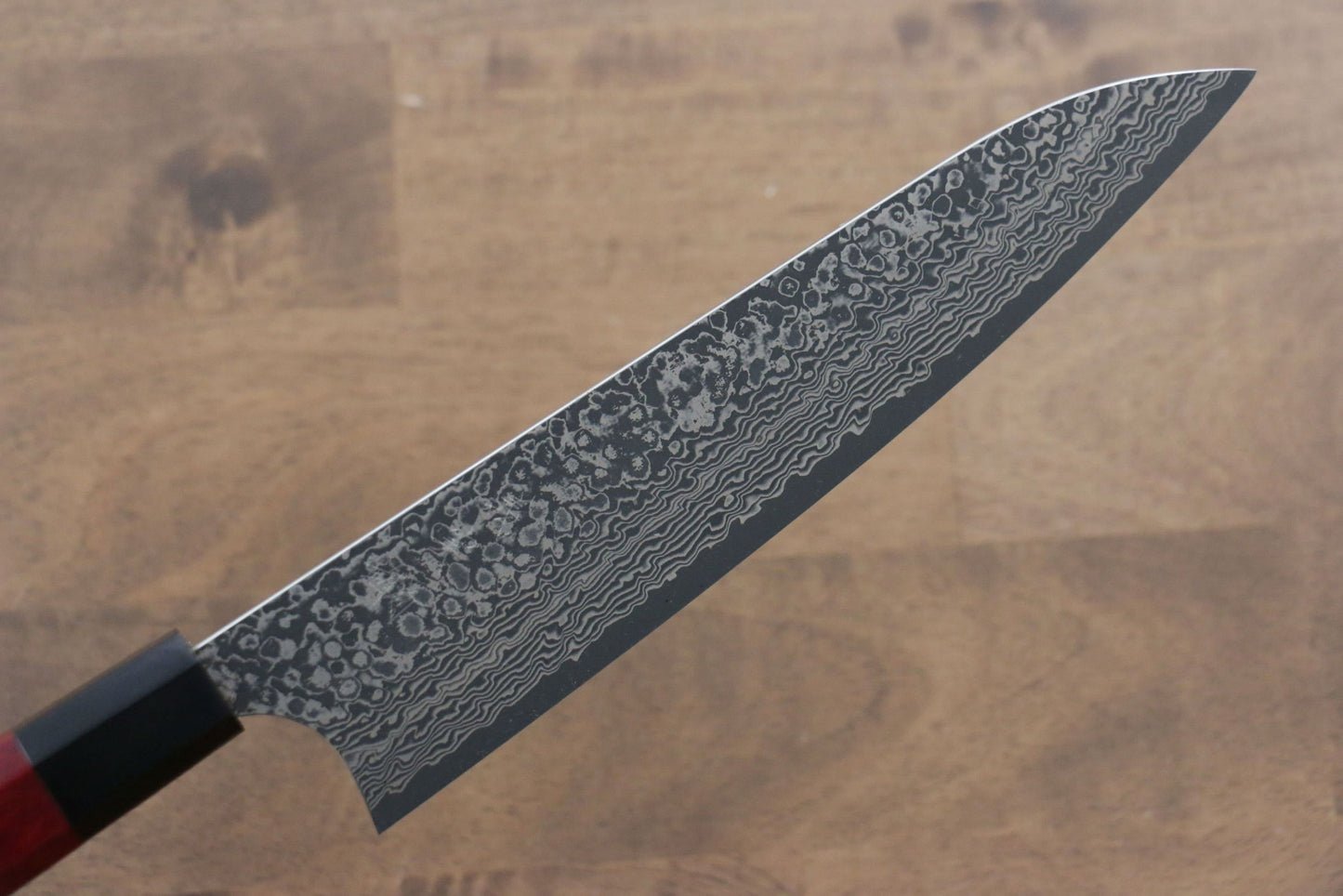 Thương hiệu Yoshimi Kato VG10 Thép Damascus Dao đa năng Gyuto dao Nhật 210mm sơn mài đỏChuôi dao