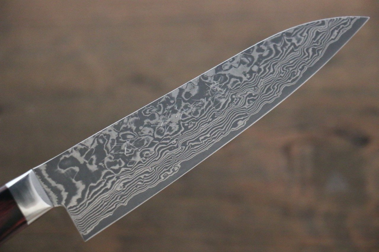 Thương hiệu Yoshimi Kato VG10 Thép Damascus Dao nhỏ đa năng Petty dao Nhật 120mm gỗ ép đỏChuôi dao