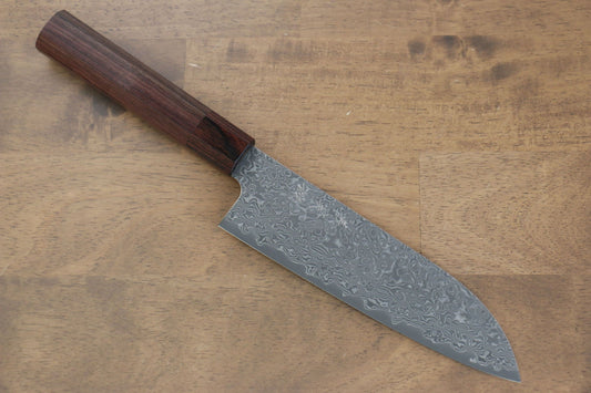 Thương hiệu Yoshimi Kato VG10 Thép Damascus Dao đa năng Santoku dao Nhật 170mm gỗ Đàn HươngChuôi dao