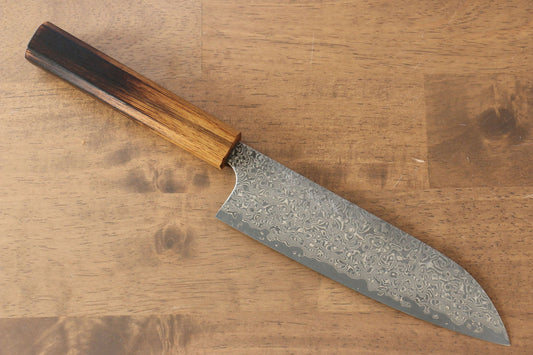 Thương hiệu Yoshimi Kato VG10 Thép Damascus Dao đa năng Santoku dao Nhật 180mm gỗ Sồi cháyChuôi dao