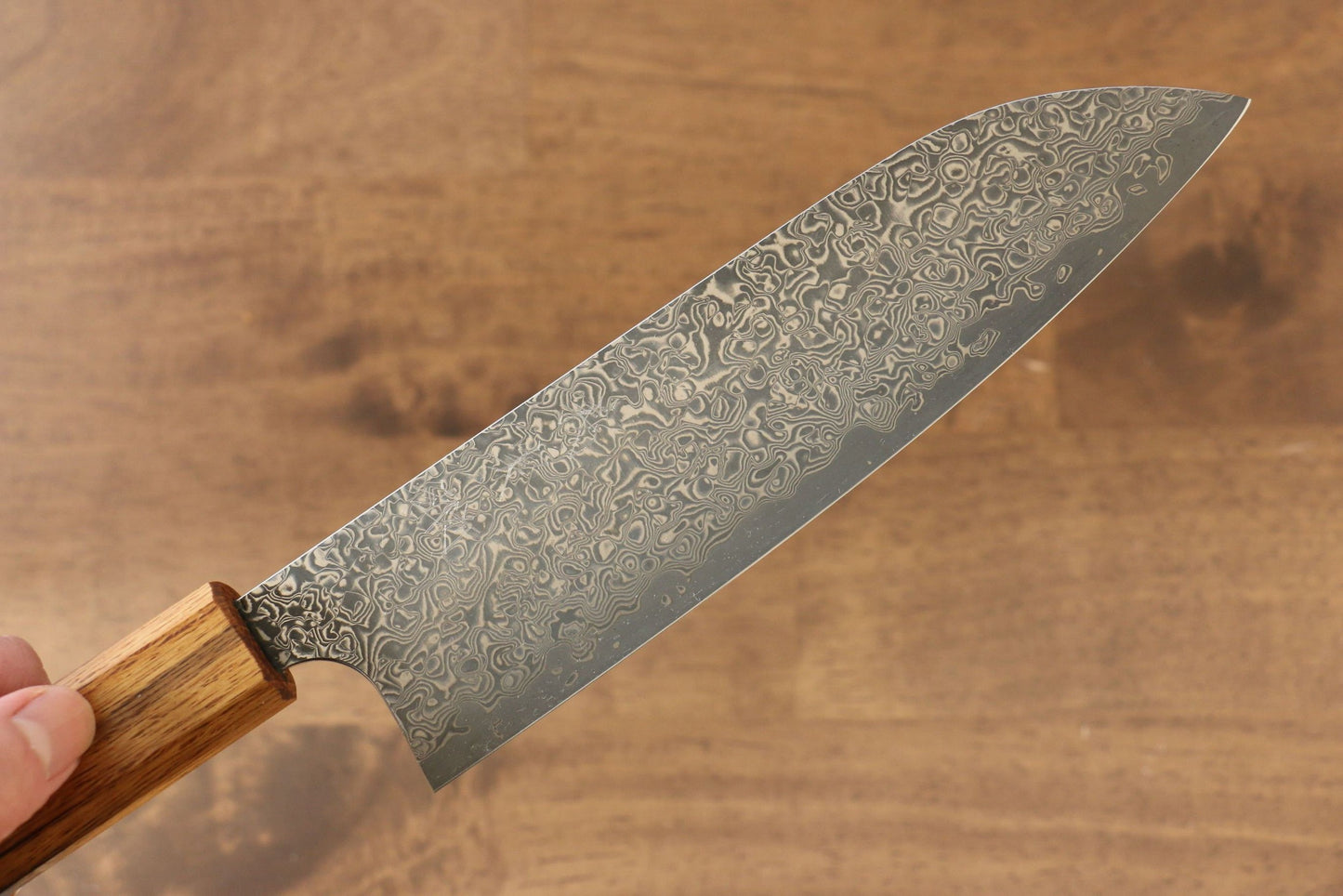 Thương hiệu Yoshimi Kato VG10 Thép Damascus Dao đa năng Santoku dao Nhật 180mm gỗ Sồi cháyChuôi dao