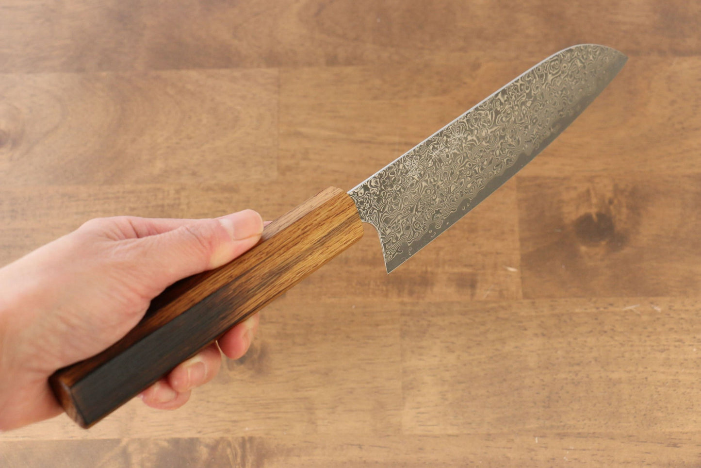 Thương hiệu Yoshimi Kato VG10 Thép Damascus Dao đa năng Santoku dao Nhật 180mm gỗ Sồi cháyChuôi dao