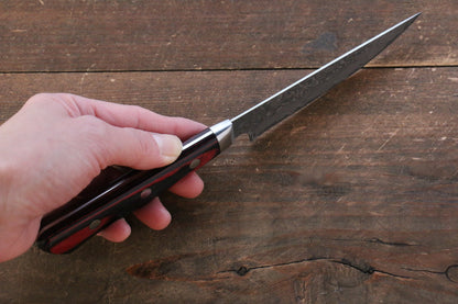 Thương hiệu Yoshimi Kato VG10 Thép Damascus Dao ăn bít tết chuyên dụng dao Nhật 100mm gỗ ép đỏChuôi dao